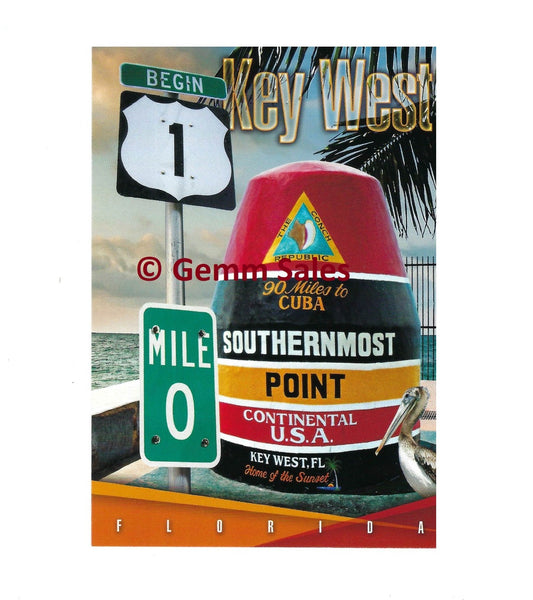 Key West Southernmost Point, Florida - Postcard