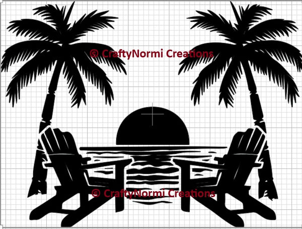 Summer Decal Handmade - Sunset at the Beach