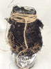 Halloween Glass Bottle Vase, Witches Brew, Creepy Cloth, Old Glass Bottle