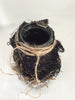 Halloween Glass Bottle Vase, Witches Brew, Creepy Cloth, Old Glass Bottle