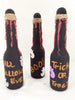 Halloween Decoration Bottles, Trick or Treat, Boo, Set of 3 Glass Bottles