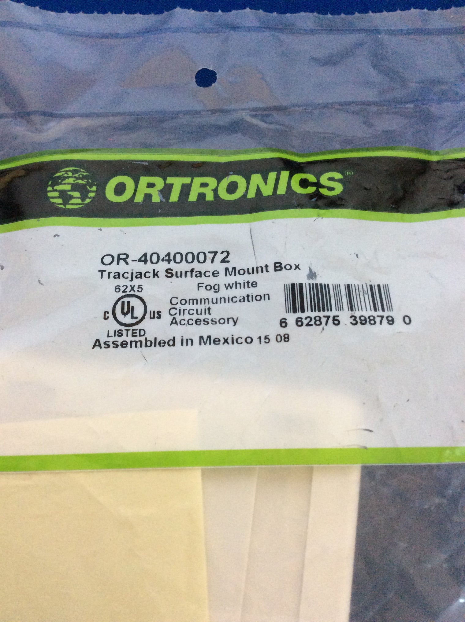 Ortronics OR-40400072 Tracjack Surface Mount Box 4-Port, Fog White