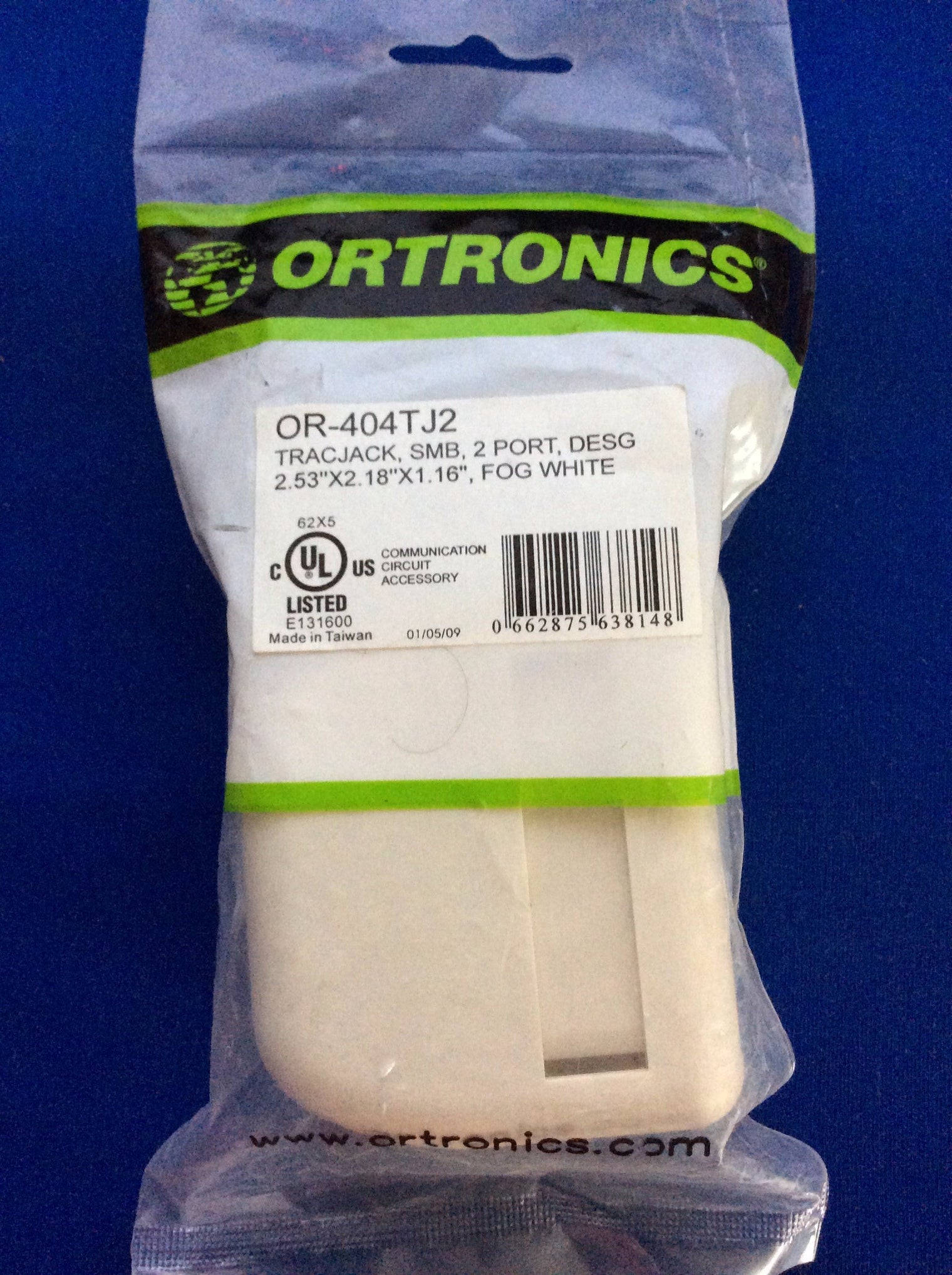 Ortronics OR-404TJ2 Tracjack, 2 Port Mount Box, Fog White
