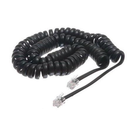 Telephone Handset Cord Flat Black 12Feet HCFB0112