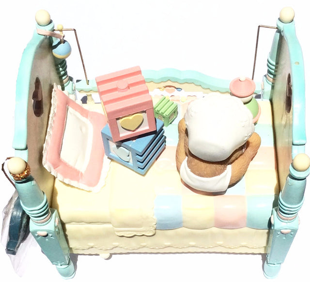 Enesco Music Box Crib Brahms Lullaby - 1997 Priscilla Hillman